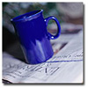 coffee mug on paper